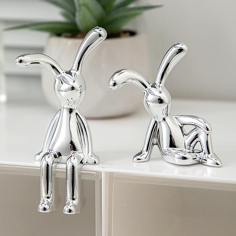 3D Electroplated Long-Eared Rabbit Ornament