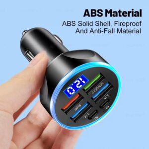 6 Ports USB Car Charger 4 USB+2 PD Fast Charging