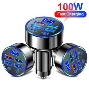 6 Ports USB Car Charger 4 USB+2 PD Fast Charging