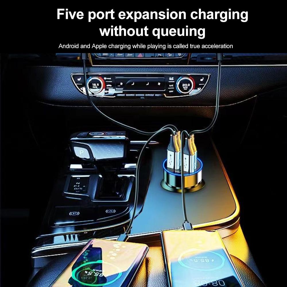 6 Ports USB Car Charger 4 USB+2 PD Fast Charging