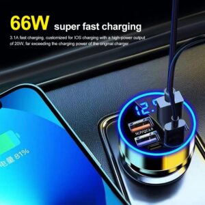 6 Ports USB Car Charger 4 USB+2 PD Fast Charging