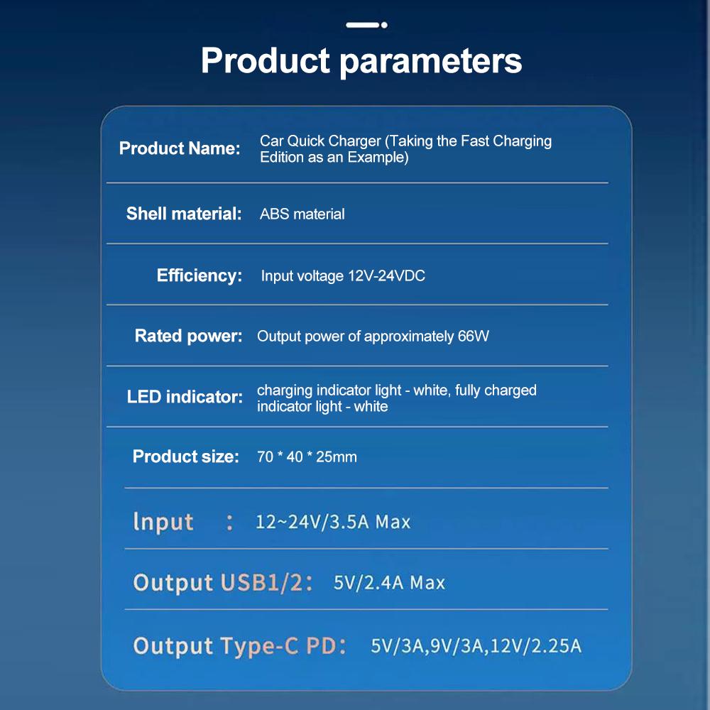 6 Ports USB Car Charger 4 USB+2 PD Fast Charging